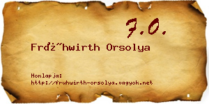 Frühwirth Orsolya névjegykártya
