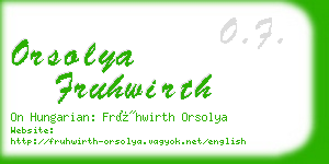 orsolya fruhwirth business card